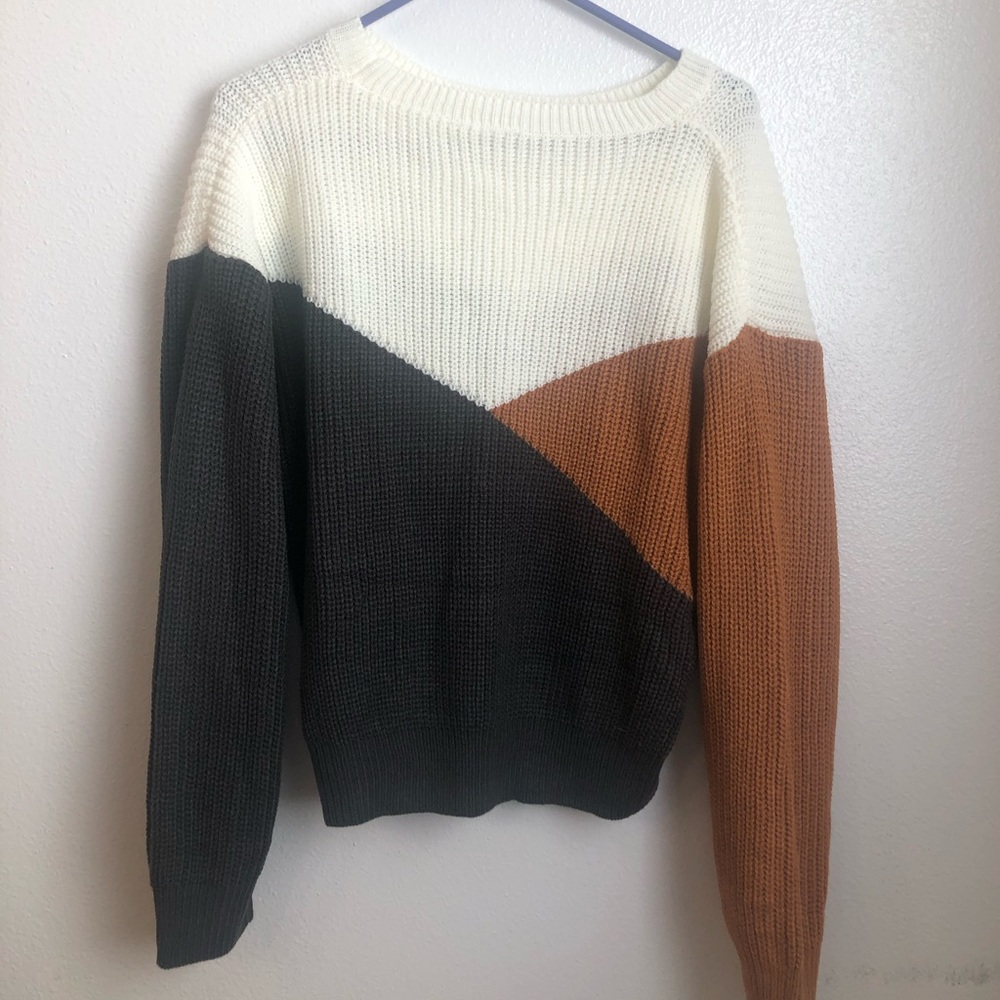 Bronze & Charcoal Cozy Knit Sweater